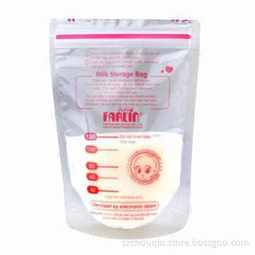 Stand-up PE Pouch for Milk Storage, Moisture-proof with Top Zipper